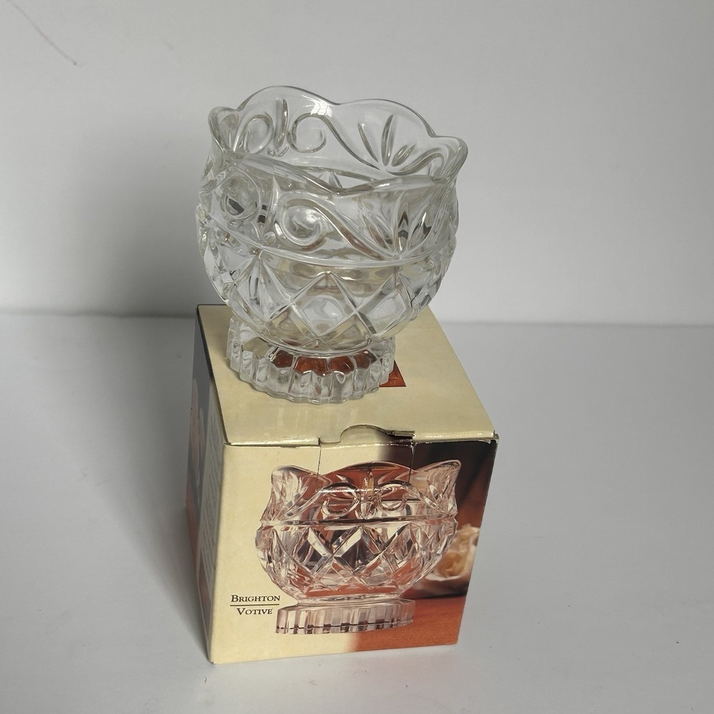 Fifth Avenue Brighton Votive 24% Lead Crystal Owl Bowl NIB #315218-GB